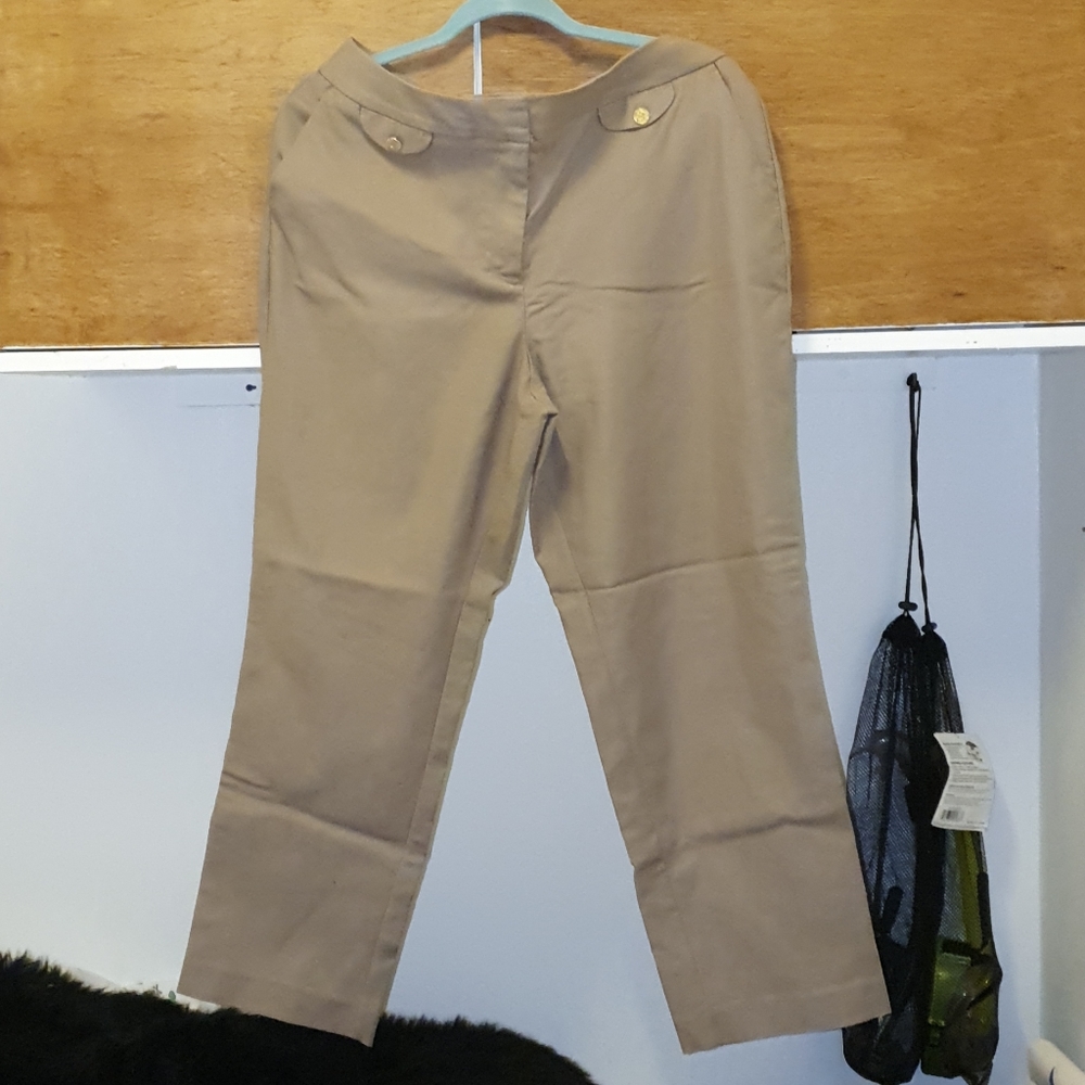Anne Klein dark khaki pants